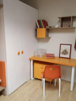 ZG Mobili Cameretta Oliver noce con letto a terra in offerta- Camerette