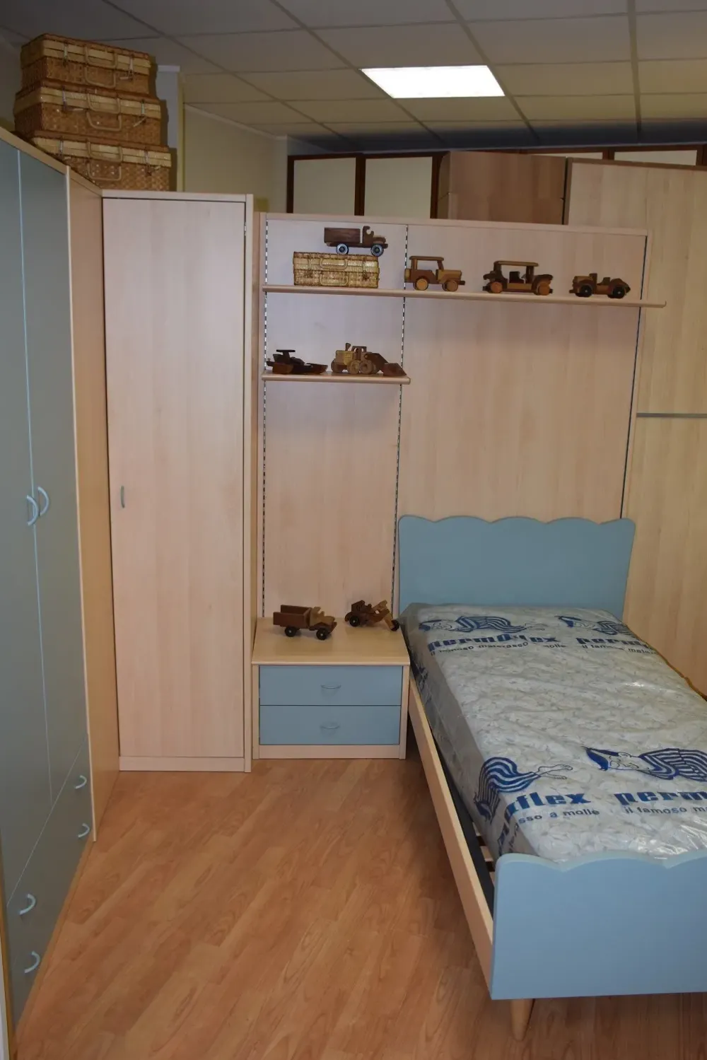 Battistella CAMERETTA Polo faggio e verde ghiaccio a PREZZI OUTLET- Camerette