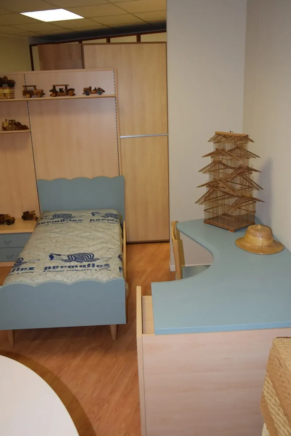 Battistella CAMERETTA Polo faggio e verde ghiaccio a PREZZI OUTLET- Camerette