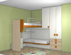 Cameretta Qik aramis  con letto a soppalco scontata^Doimo CityLine Best