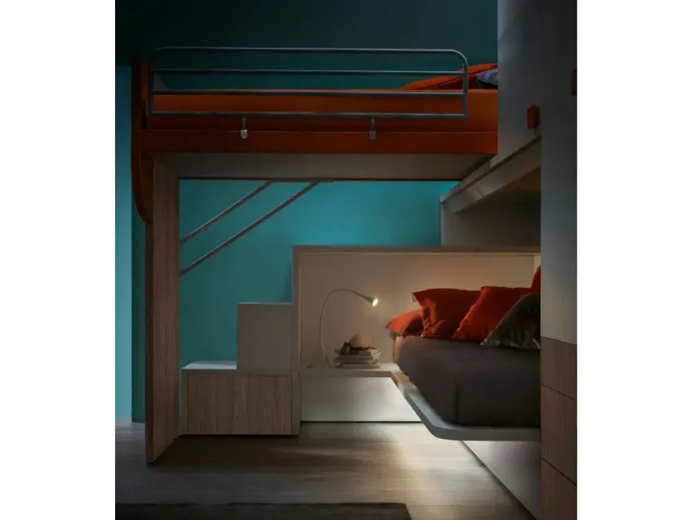 Cameretta Qik aramis con letto a soppalco scontata^Doimo CityLine Best