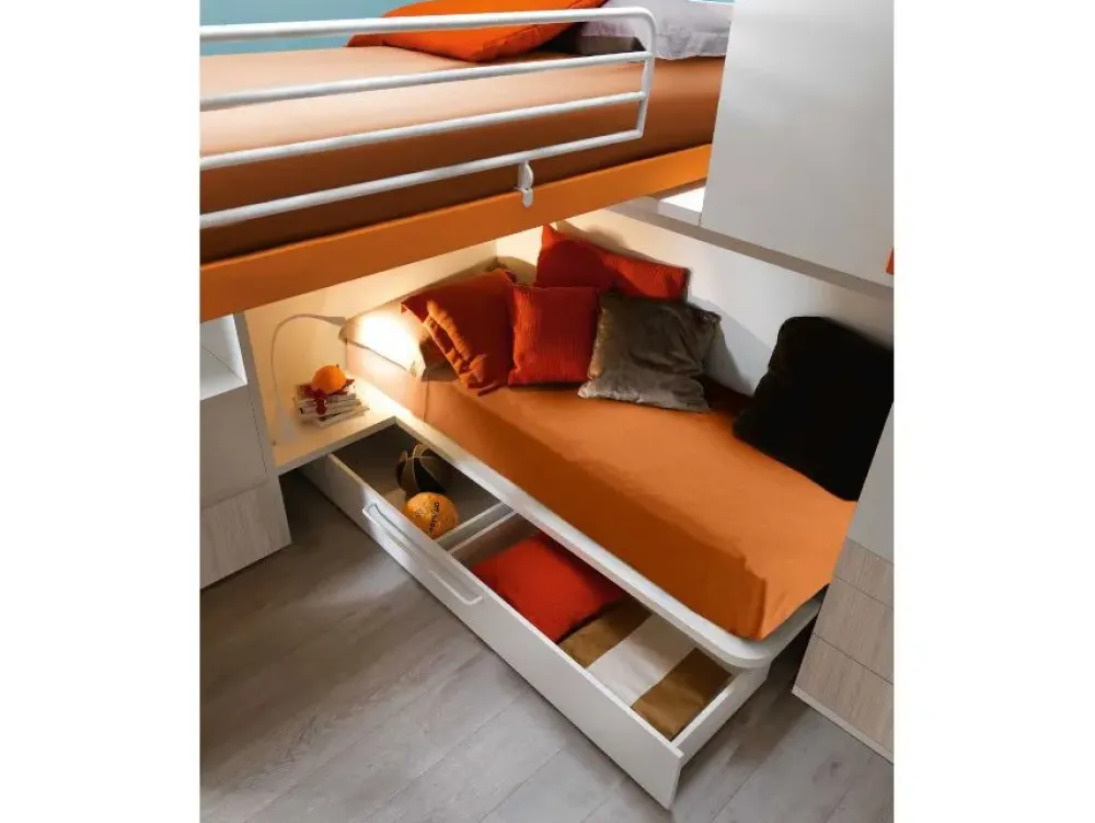 Cameretta Qik aramis con letto a soppalco scontata^Doimo CityLine Best