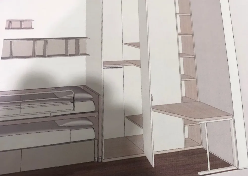 Cameretta Qik con letto a soppalco scontata^Doimo CityLine