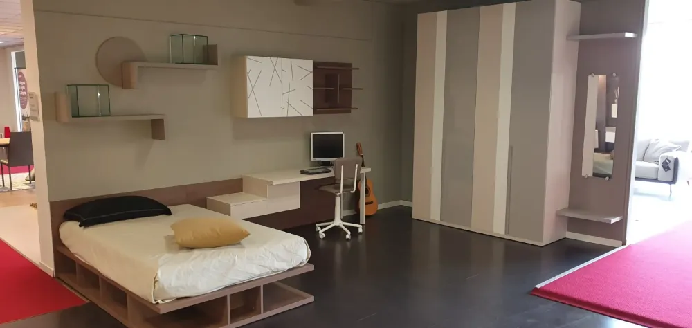 Doimo CityLine Cameretta Qik light louisiana con letto una piazza e mezza scontata- Camerette