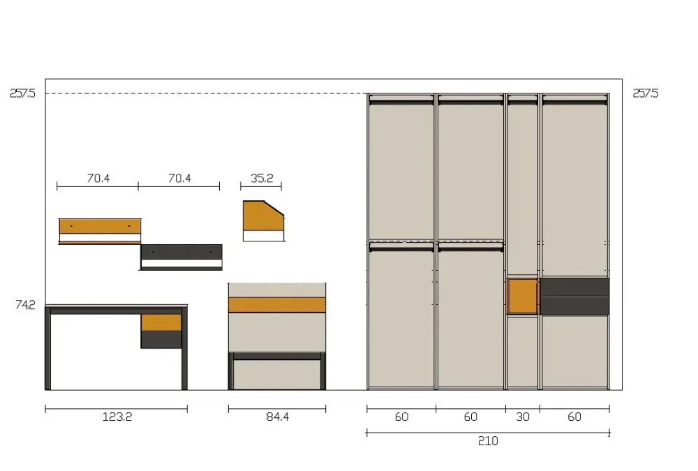 Cameretta Room 74 Moretti compact letti a terra a prezzo Outlet^Moretti Compact Camerette Best