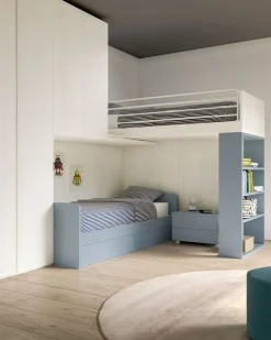 ZG Mobili Cameretta Roon166 con letto a castello in Offerta Outlet- Camerette