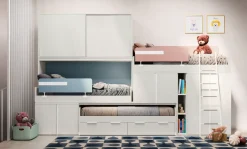 San Martino Mobili Cameretta Smart junior 42 con letto a soppalco scorrevole in offerta- Camerette