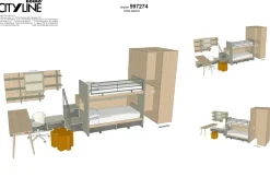 Doimo CityLine Cameretta Soppalco scorrevole roy con letto a soppalco scorrevole scontata- Camerette