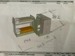 Cameretta Tana del lupo con letto a castello scontata^Doimo CityLine Discount
