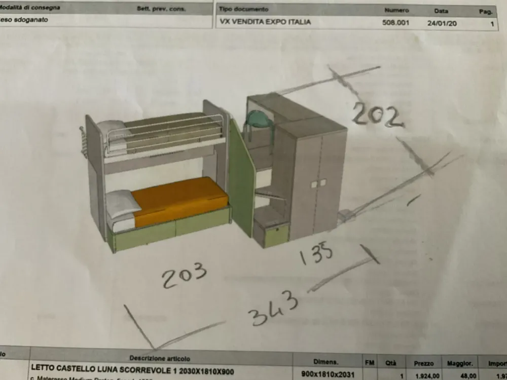 Cameretta Tana del lupo con letto a castello scontata^Doimo CityLine Discount