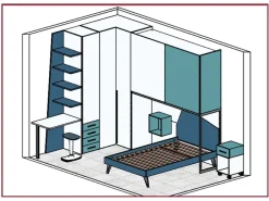 New Cameretta Young yc313  con letto a ponte scontata Camerette