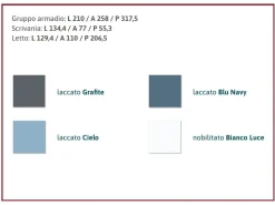 New Cameretta Young yc313  con letto a ponte scontata Camerette