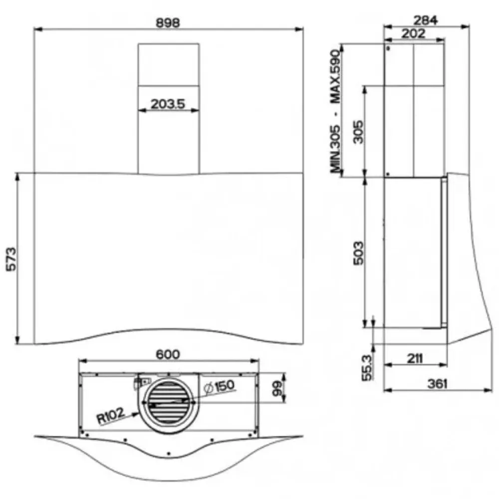 Faber cappe Cappa Veil bk a90/2 marca  con forte sconto- Cappe