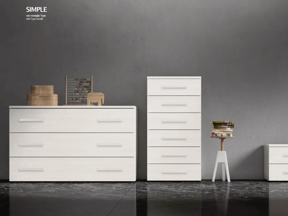 New Cassetiera modello Simple in Laminato in Offerta Outlet Cassettiere