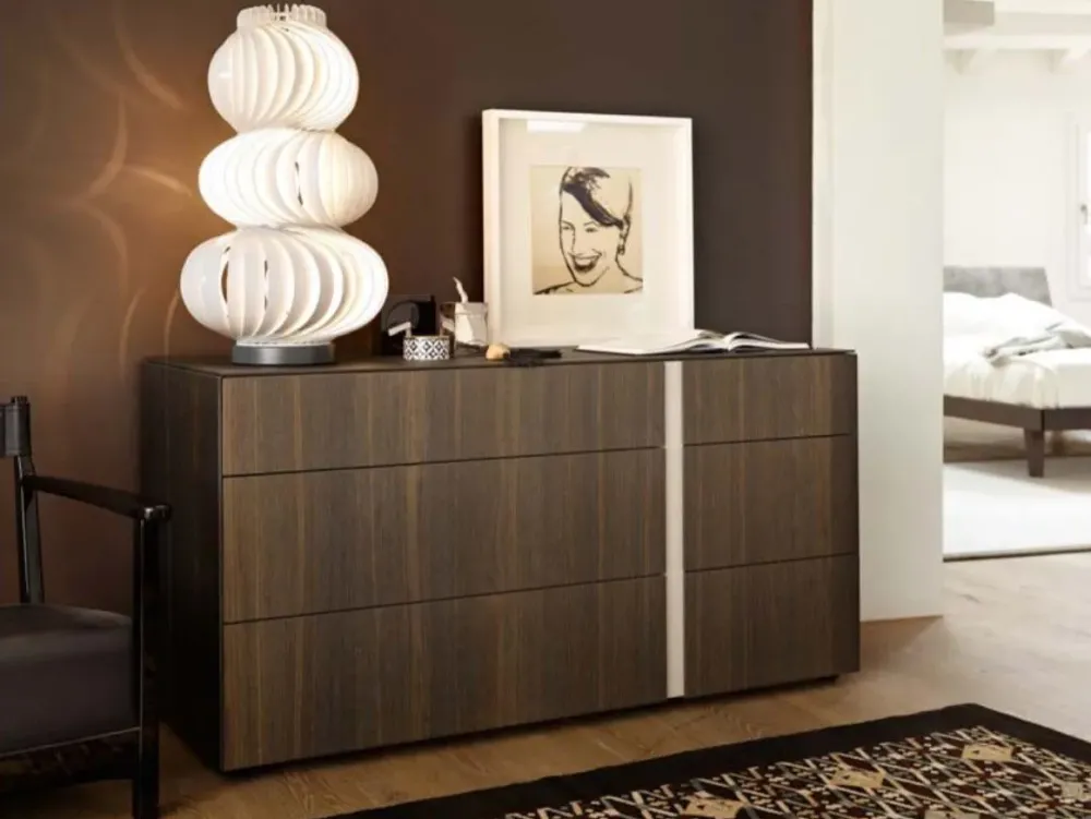 Cassettiera Abaco comò gola per una camera Moderna a marchio scontata Cassettiere