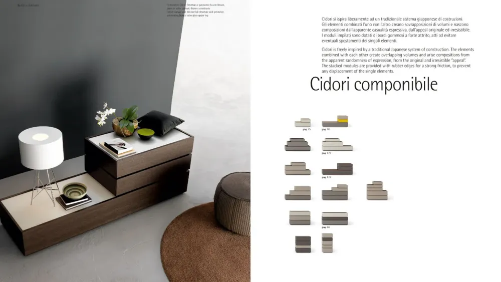 Cassettiera Cidori componibile in Legno con forte sconto^Sangiacomo Clearance