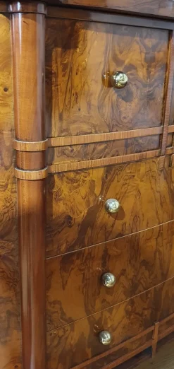 Artigianale Cassettiera Classica modello Ovale in radica con ribalta a marchio a prezzo scontato- Cassettiere