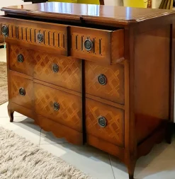 Discount Cassettiera in Legno Cassettone con intarsi a prezzo scontato Cassettiere