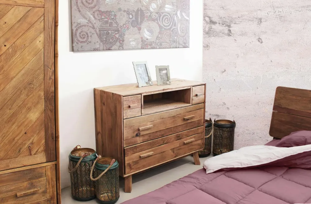 Discount Cassettiera in Legno Legno riciclato a prezzo Outlet Cassettiere