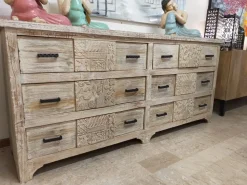 Cassettiera India in Legno con forte sconto^Outlet Etnico Sale