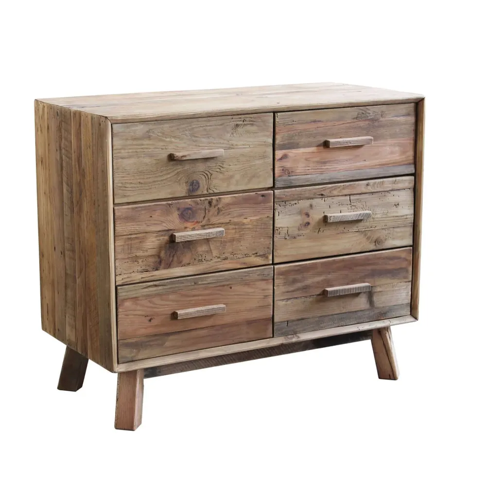 Outlet Etnico Cassettiera Legno riciclato in Legno a prezzi convenienti- Cassettiere