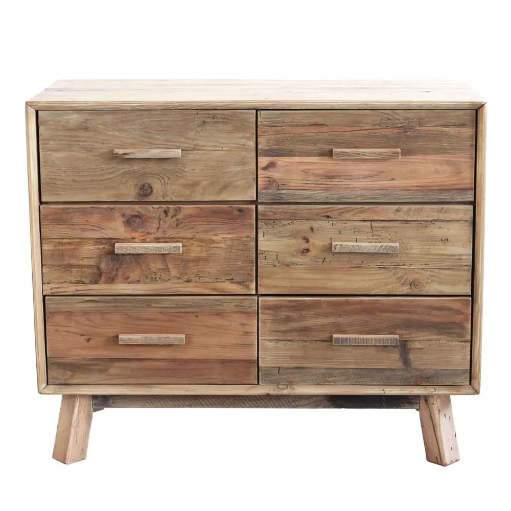 Outlet Etnico Cassettiera Legno riciclato in Legno a prezzi convenienti- Cassettiere