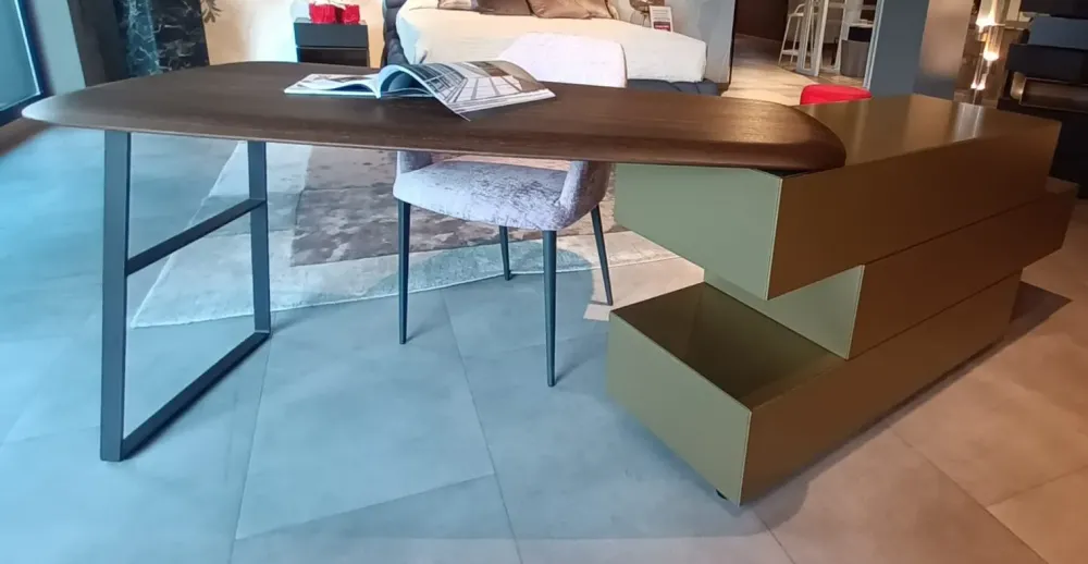 Cassettiera modello Comò con scrittoio girevole domino in Laccato opaco scontata^Sangiacomo Sale