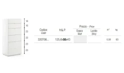 Discount Cassettiera Settimino testris laccato opaco in Laccato opaco in offerta Cassettiere