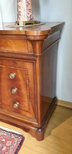 Artigianale Cassettiera Stile '800 in piuma di noce in Legno a prezzi convenienti- Cassettiere