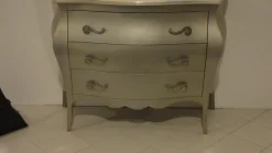 Codia Camera Gruppo letto Moderne in foglia argento Comò e comodini- Cassettiere