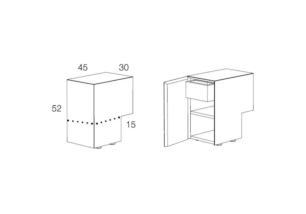 Clearance Comodino modello Formosa appoggiata a marchio a prezzi convenienti Comodini