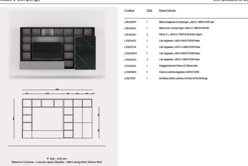 Composizione per il living modello day 23 di a prezzo scontato^Orme Hot