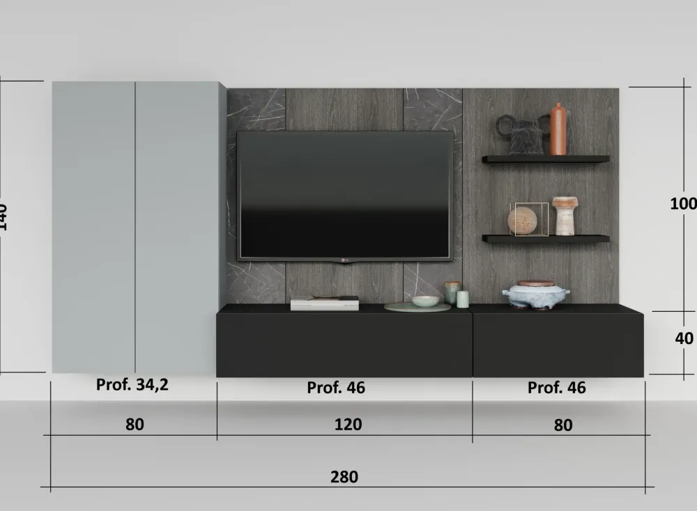 Composizione per la zona giorno modello Skyline di a prezzo Outlet^Astor Mobili Clearance