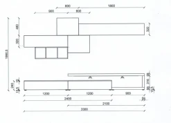 Outlet Composizione soggiorno San Giacomo modello Lampo - Scontato del -30 % Pareti Attrezzate