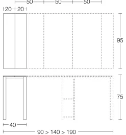 Altacom Consolle allungabile Quad a PREZZI OUTLET- Consolle