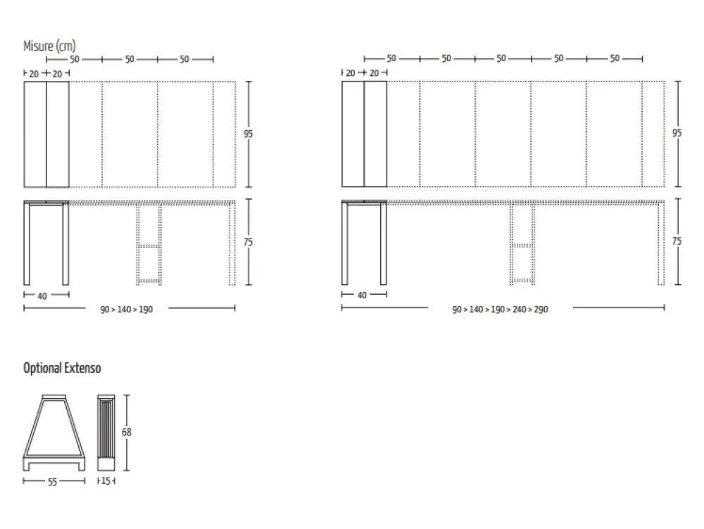 Consolle allungabile Quad in legno a prezzo Outlet^Altacom Clearance