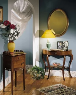 Consolle Consolle sagomata in noce scontata del 50% in stile classico in offerta^Artigianale