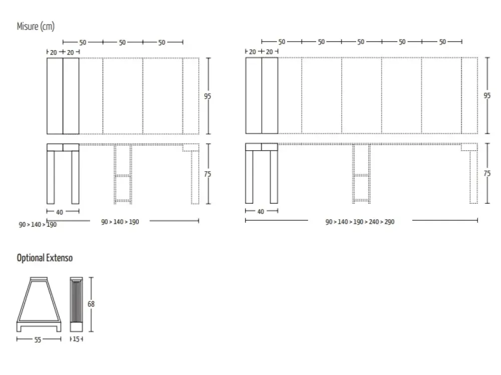 Consolle modello Combi a marchio SCONTATA Consolle