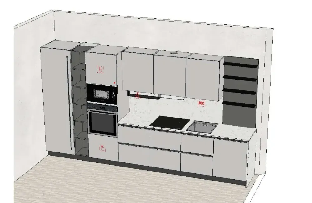 Prima Cucine Cucina a PREZZI OUTLET in laminato materico -50%- Cucine Lineari|Cucine Moderne