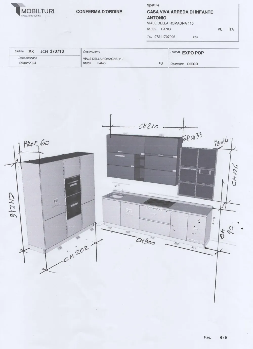 Mobilturi Cucina a PREZZI OUTLET in laccata opaco -60%- Cucine Lineari|Cucine Moderne