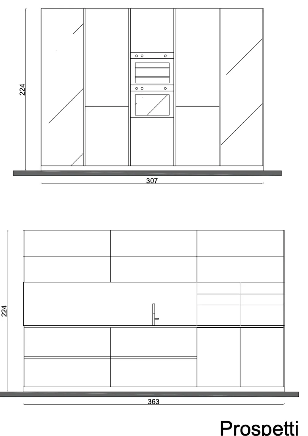 Poliform Cucina a PREZZI OUTLET in laminato opaco -45%- Cucine Lineari|Cucine Design