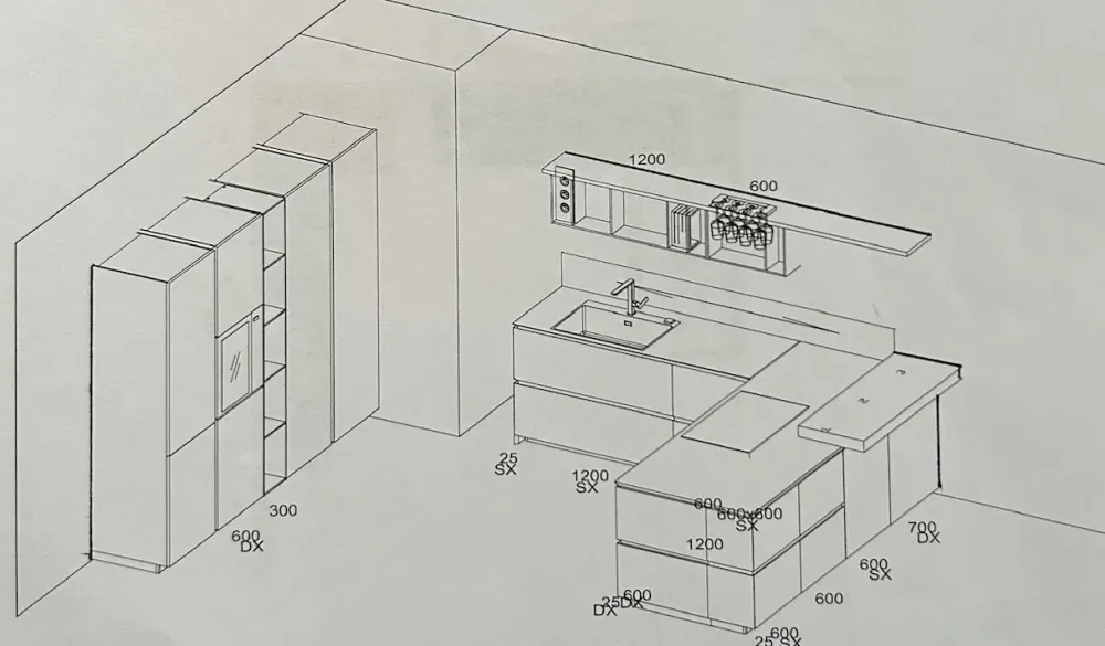 Ernestomeda Cucina a PREZZI OUTLET in laminato materico -50%- Cucine Con Penisola|Cucine Moderne