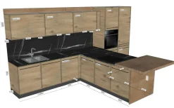 Ar-Due Cucina a PREZZI OUTLET in legno -30%- Cucine Con Penisola|Cucine Moderne