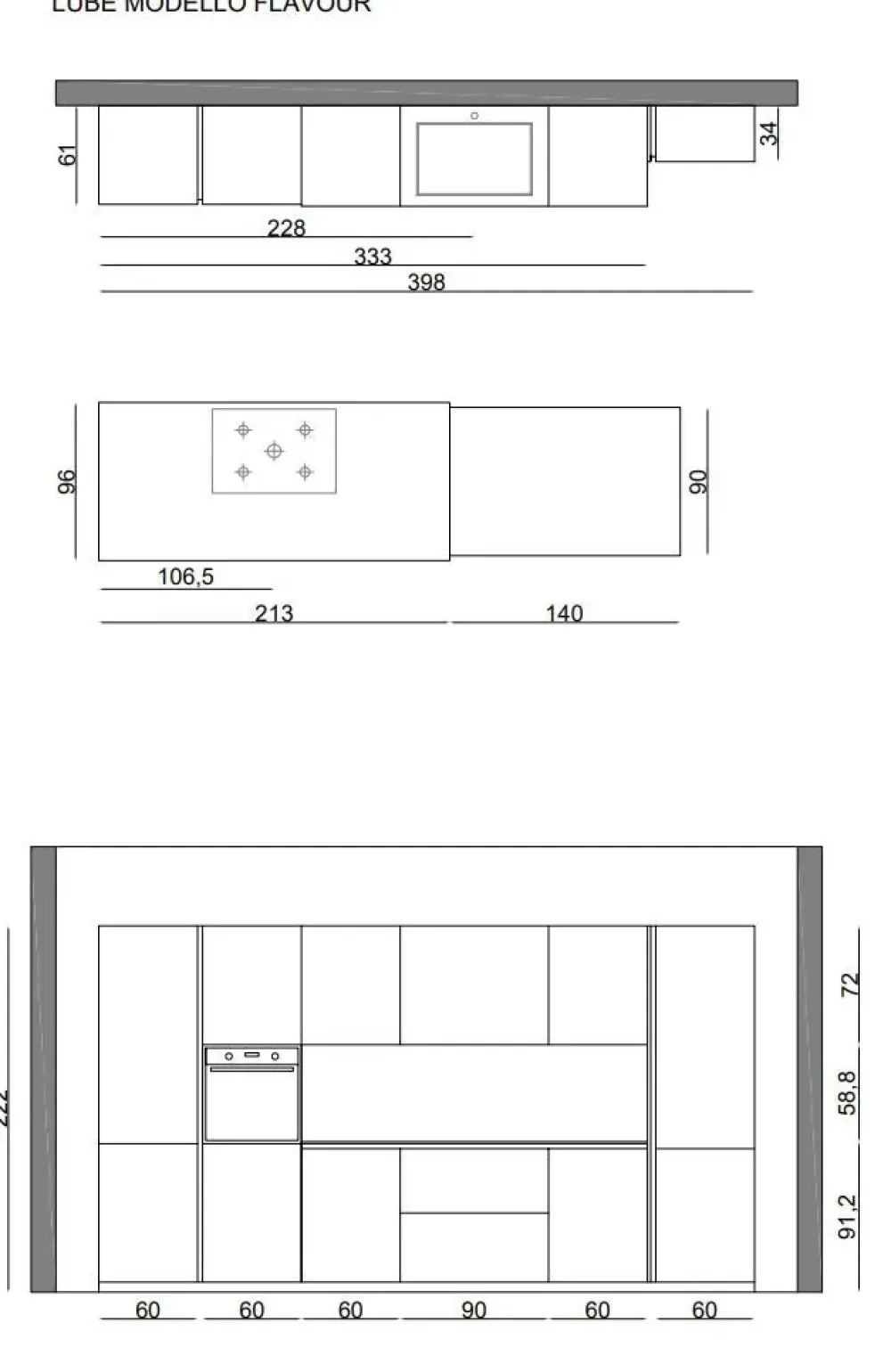 Lube Cucine Cucina a prezzo ribassato con isola moderna Flavour neck- Cucine Ad Isola|Cucine Moderne