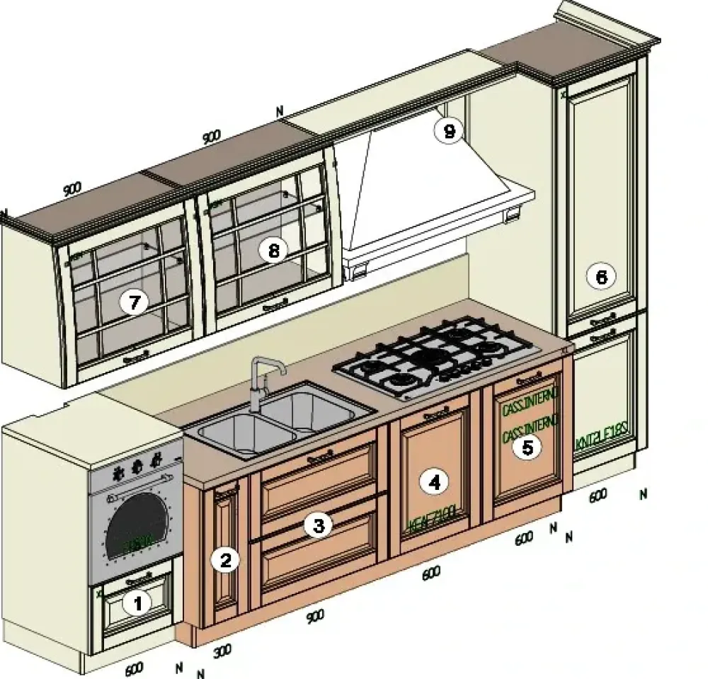 Stosa Cucina a prezzo ribassato lineare classica Bolgheri- Cucine Lineari