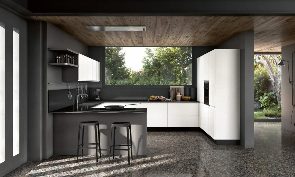 Outlet Cucina a prezzo ribassato con penisola moderna Zenit Cucine Con Penisola|Cucine Moderne