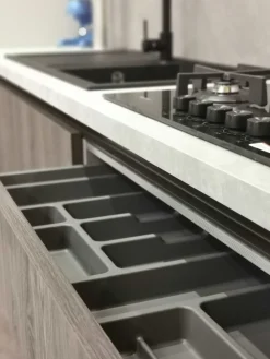 Outlet Cucina a prezzo scontato ad angolo moderna Domino 1 Cucine Ad Angolo|Cucine Moderne