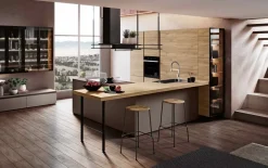Imab Cucina a prezzo scontato ad angolo moderna Capri bianca e noce- Cucine Ad Angolo|Cucine Moderne