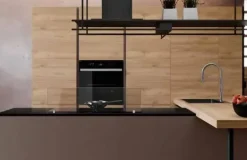 Imab Cucina a prezzo scontato ad angolo moderna Capri bianca e noce- Cucine Ad Angolo|Cucine Moderne