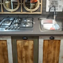 Cucina a prezzo scontato lineare provenzale Cucina nordic vintage style in legno^Nuovi Mondi Collection Discount